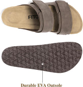 FITORY Mens Classic Sandals with Two Straps Beach Slides for Summer Size 7-13.5
